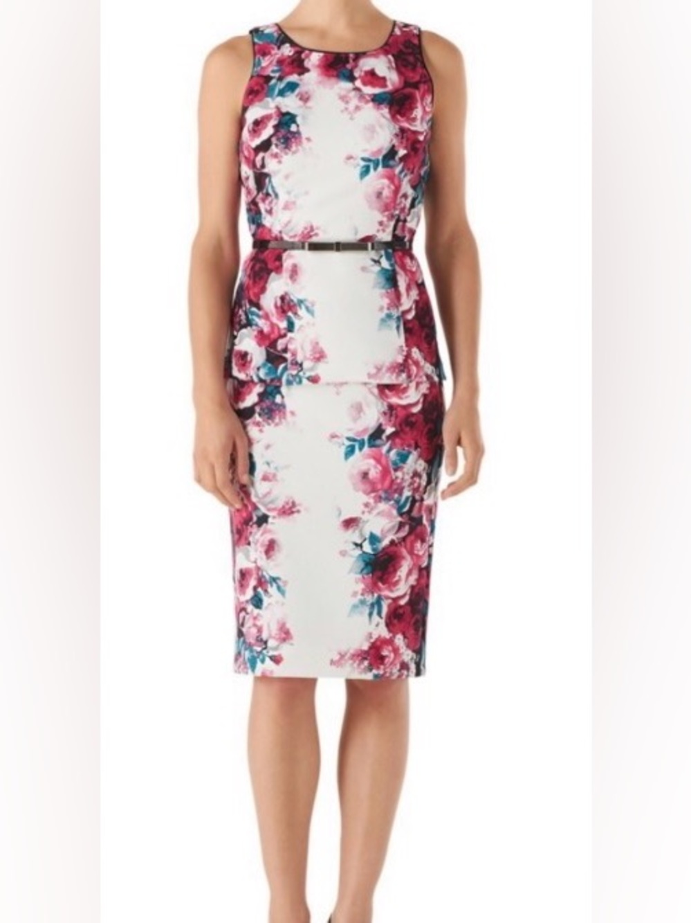 WHBM | White House Black Market Rose Garden Floral Sleeveless Pencil Skirt Set.